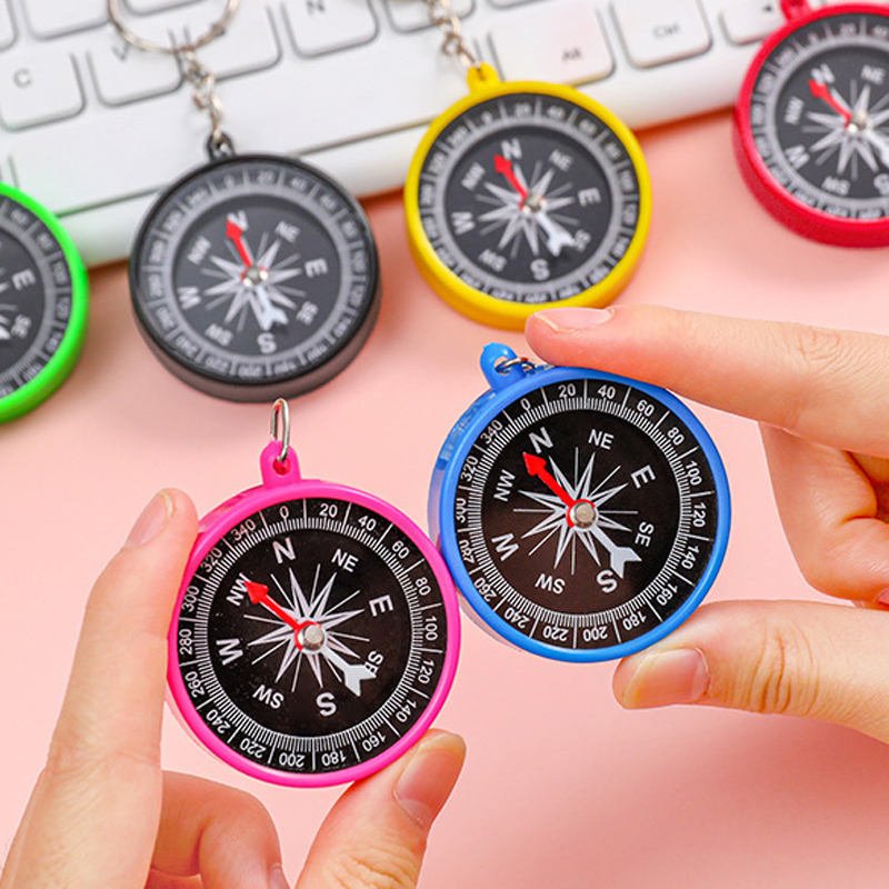 Factory Wholesale Cheap Customize Promotional Gift Colorful Plastic Survival Key Chain Compass