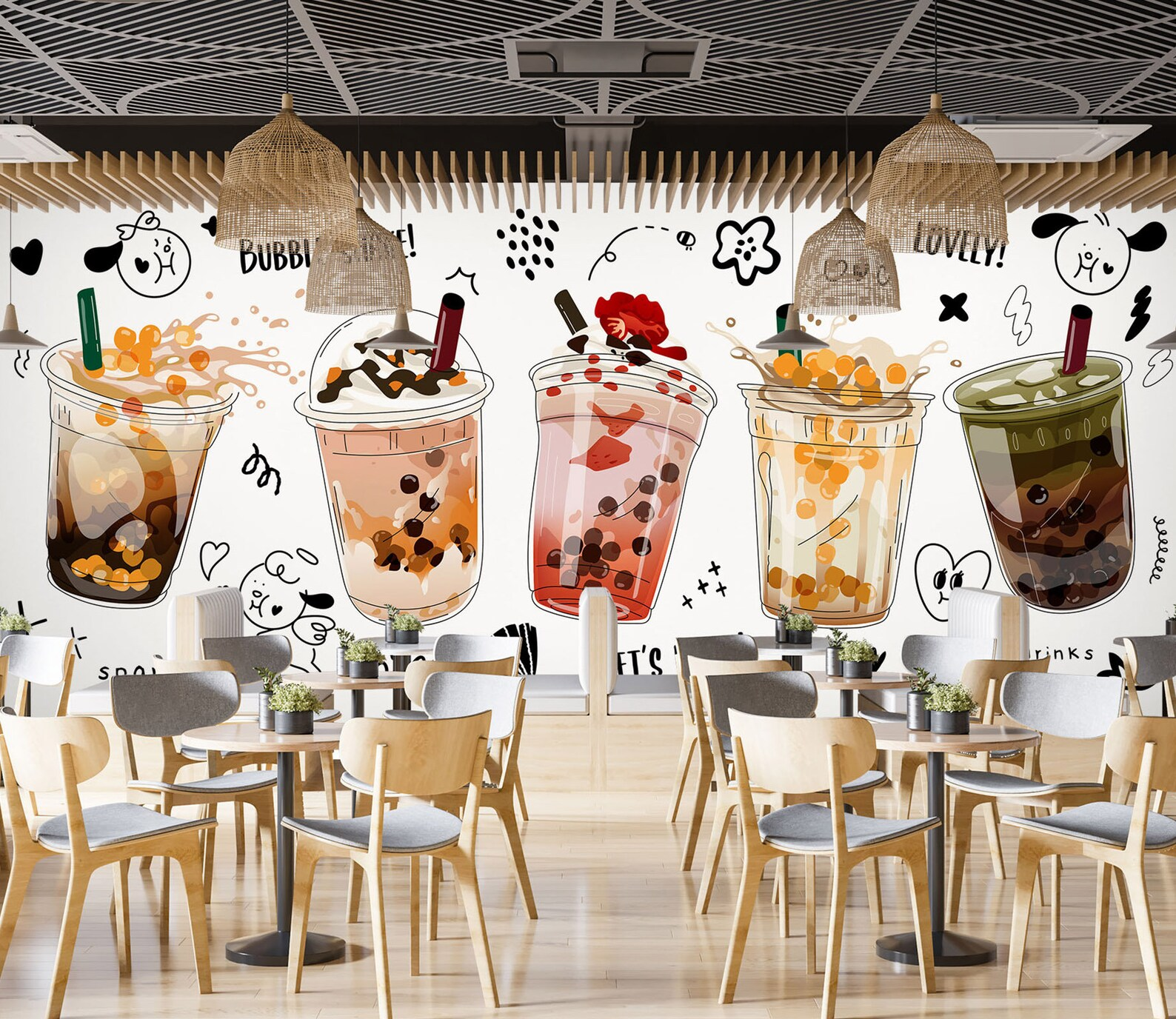 Wholesale Adhesive Vinyl Waterproof Digital Printing Wall Large Size Decor Decal Sticker Wall Stickers Decal for Store Business