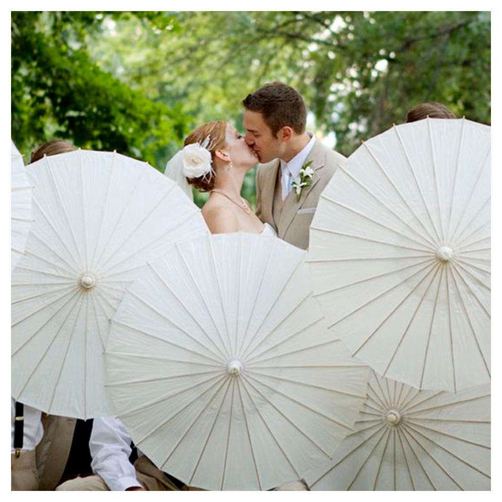 Mini Craft Plain Brida Gifts Parasols Ceiling Decors Wooden White Vintage Dance Prop Wedding Party Christmas Oil Paper Umbrella
