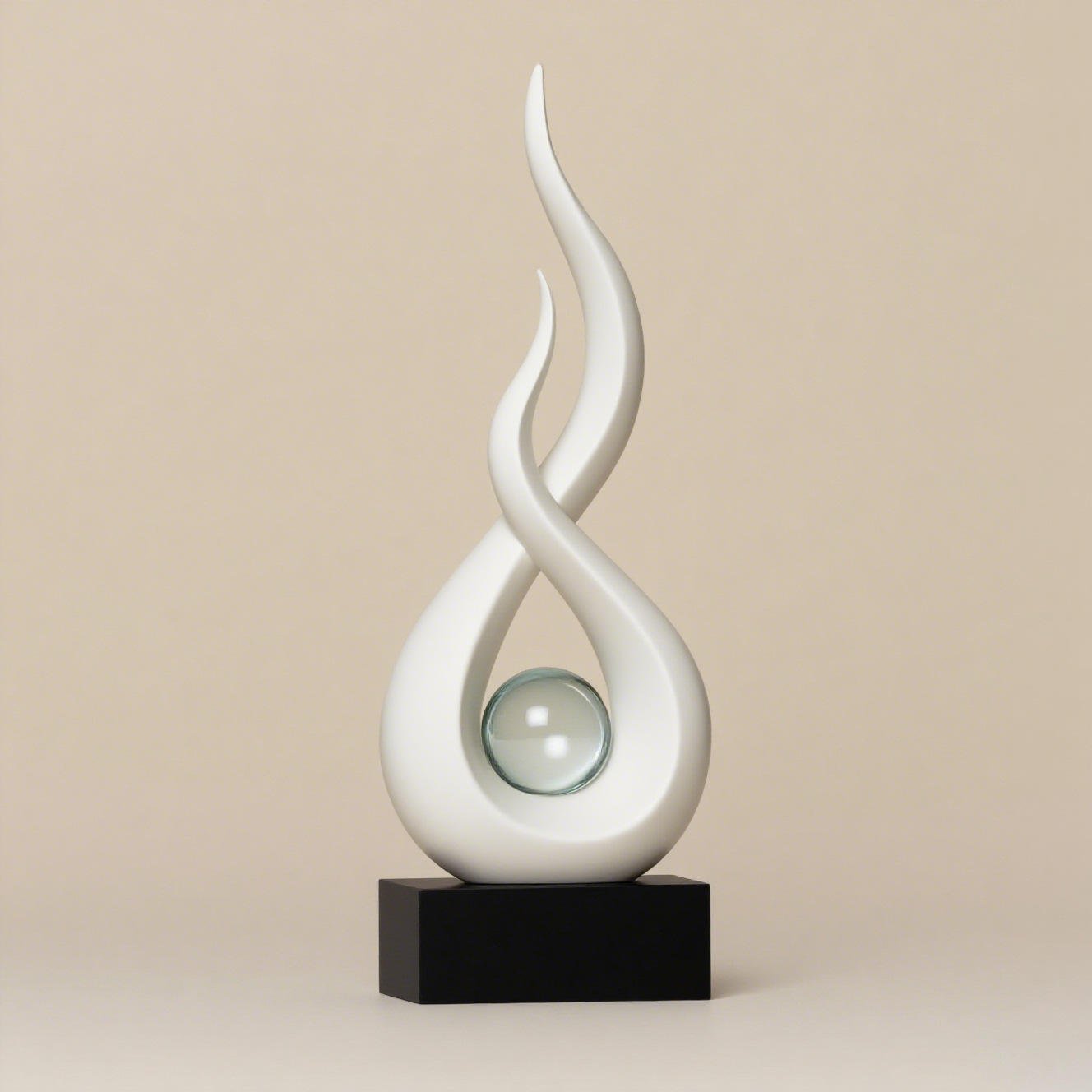Flame Sculpture Abstract Living Room Decor Crystal Ball Sculpture Modern Design Home Decor Table Stand Ornaments Resin Crafts
