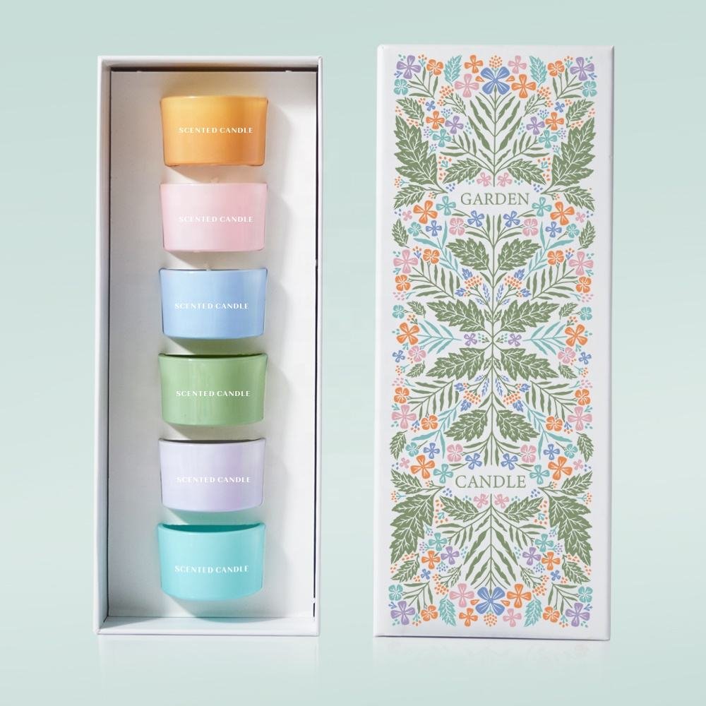 Home Fragrance Luxury Christmas Soy Wax Aroma Scented Candle Set of 6 Tealight Candles with Gift Set