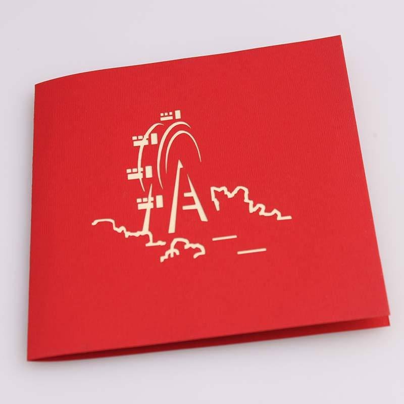 Handicraft Paper Crafts for Weddings Customizable Architecture Greeting Cards with Pop-up Design for Weddings
