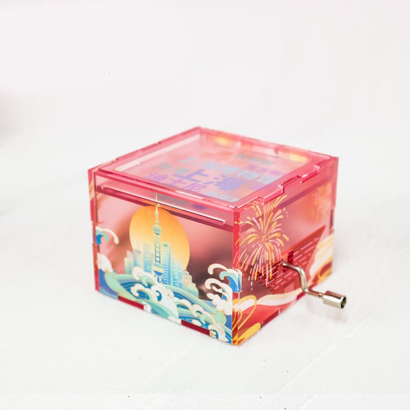 Cultural and Creative Ornaments Cultural and Creative Souvenir Decorations Acrylic Hand-cranked Music Box