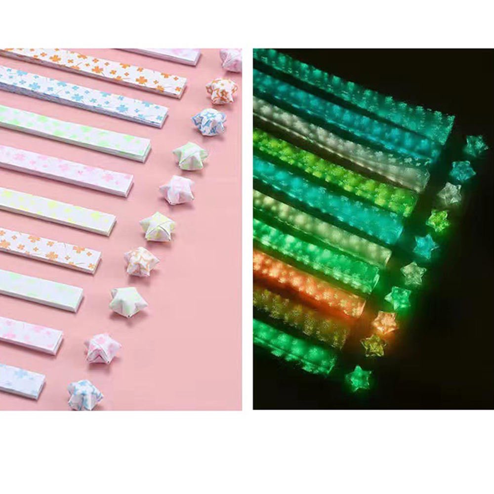 Star Paper Strips, Glow in the Dark Lucky Star Origami Paper Luminous DIY Lucky Star Folding Paper 210pcs