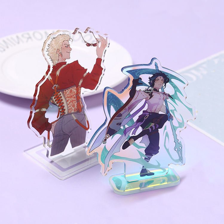 Custom Acrylic Standee Display Clear Stand Cartoon Figure Acrylic Standee Anime Plastic Key Chain Acrylic Keychain