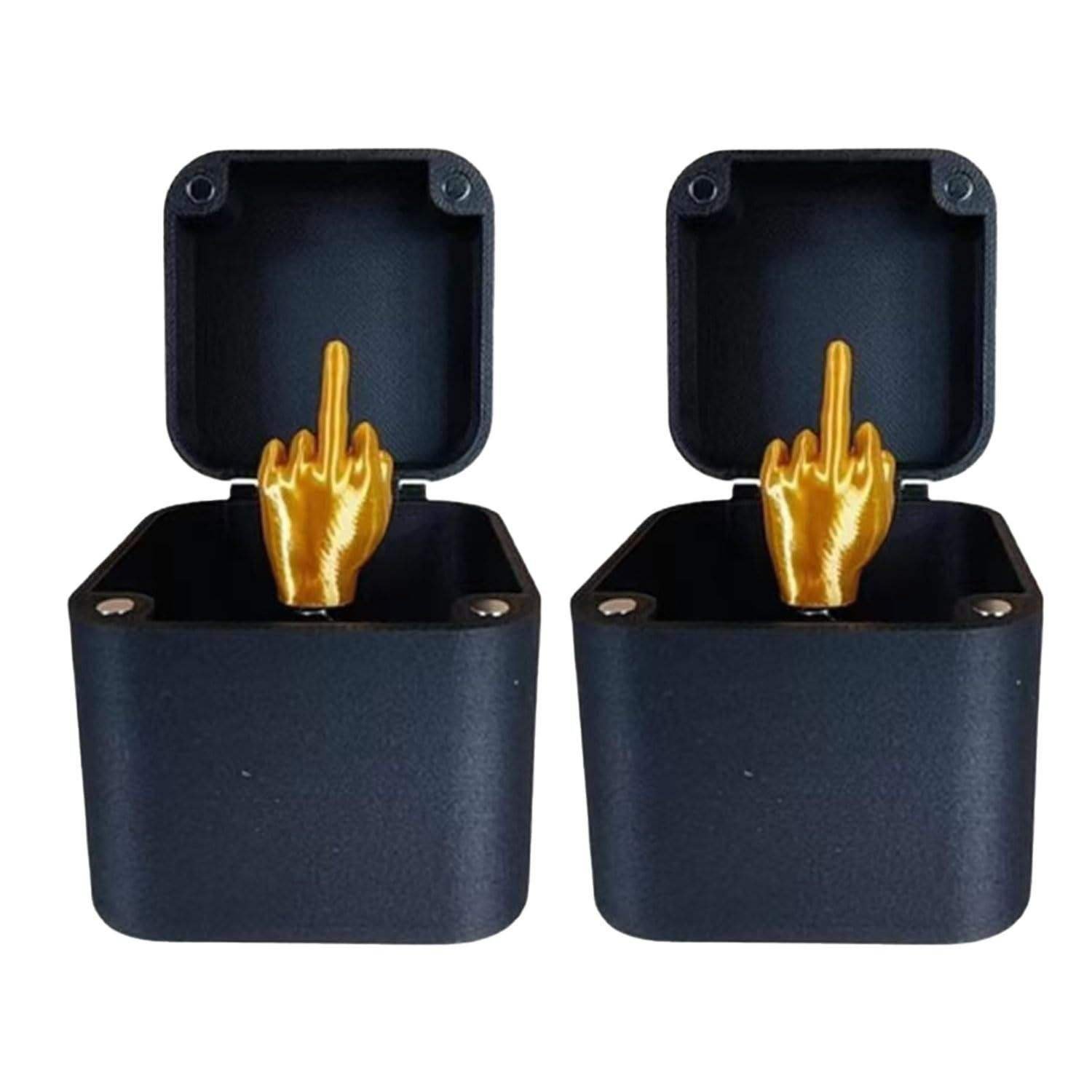 Promotional ABS Toy Quirky White Christmas Novelty Gift Funny Middle Finger Prank Box Gag Gift for Parties