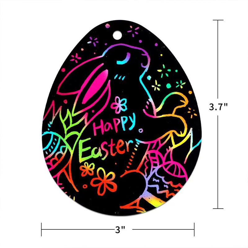 DIY Craft Children's Art Scratch Paper Black Cutting Customized Pattern Diverse Shapes for Easter Rabbits