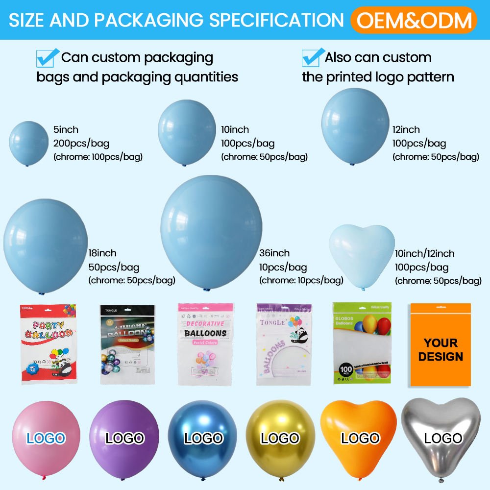 Tongle Bulk Premium Festival 12inch Multicolor Wedding pink Inflatable Helium Valentine Birthday Decoration Party Latex Balloons