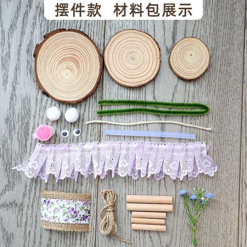 DIY Wood Slice Adhesive Craft Kit for Kindergarten Woodworking Studio Environment Decoration and Creative Art Area