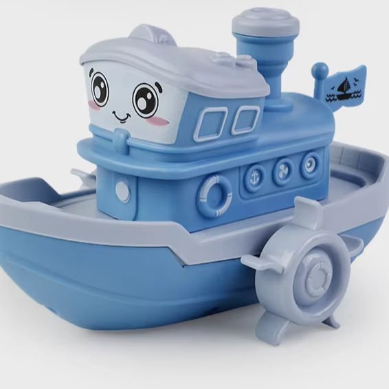 Promotional Toys Children Gift Swimming Bath Cute Wind Clockwork Ship DIY Assemble Plastic Water Play Surprise Spring Boats