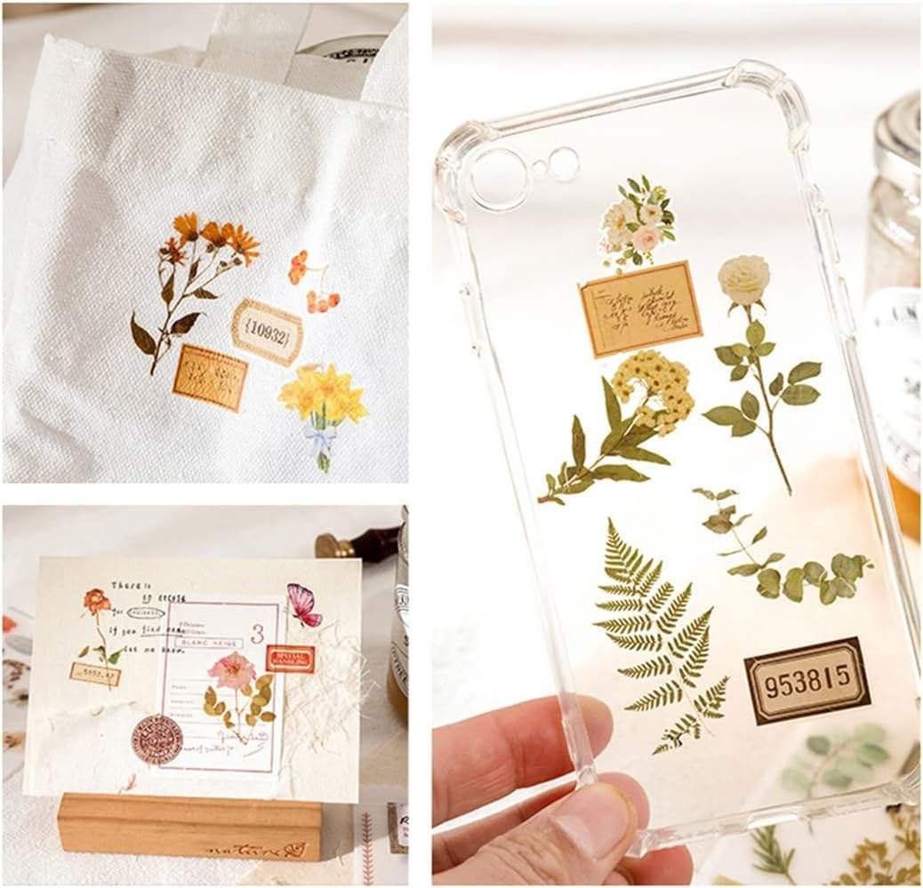 Rub on Transfer Stickers Colorful Floral Design Easy Peel Sheet for DIY Journals Scrapbooks Greeting Cards and Craft Projects