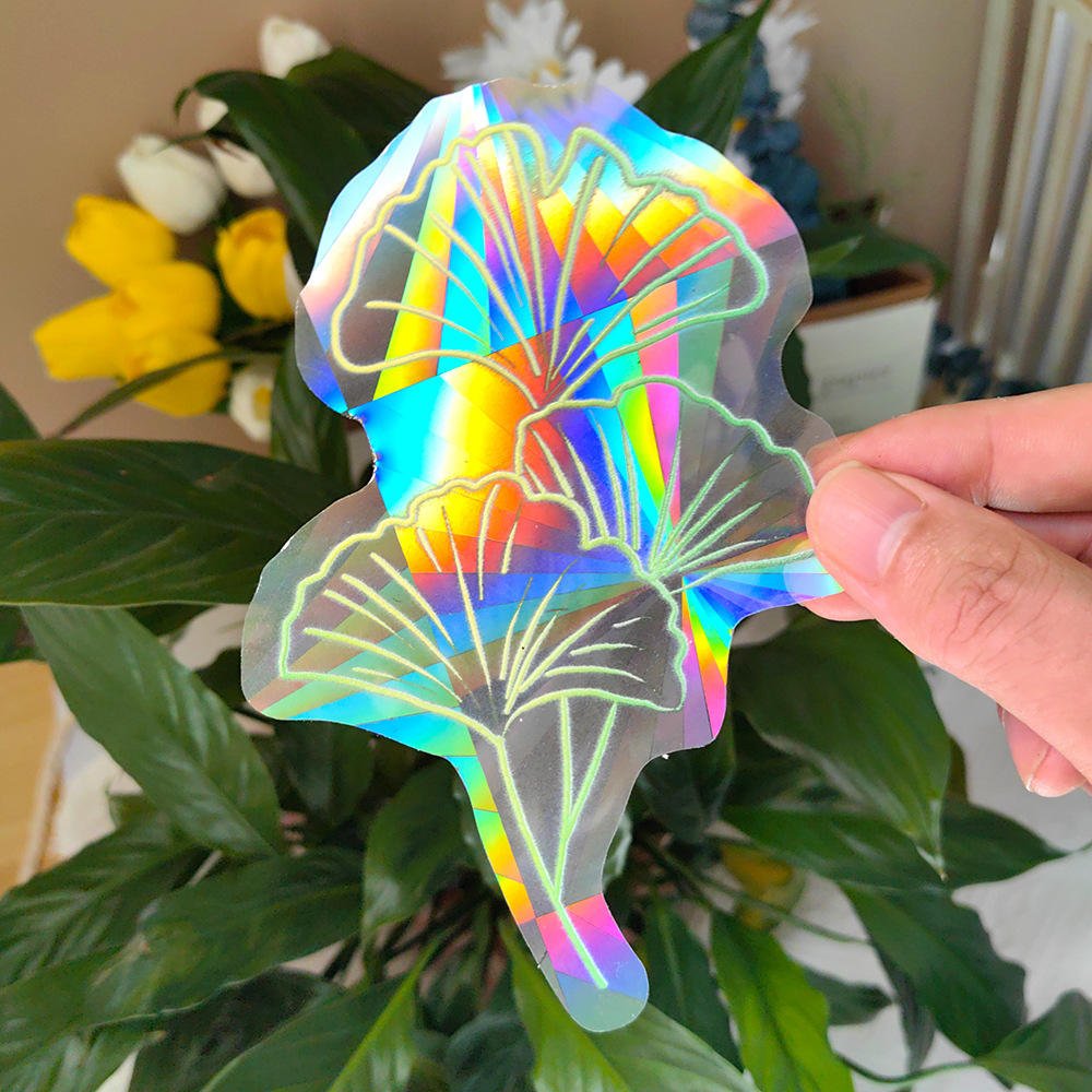 Rainbow Sun Catcher PVC Self Adhesive Circle Window Stickers UV Printing Waterproof Eco-friendly Custom Size Home Decor