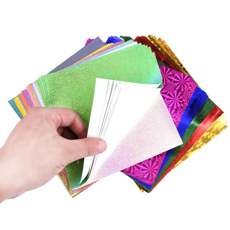 Glitter Flowers Origami Paper Crafts for Weddings Decorative Paper Crafts, Iridescent Paper for DIY CRAFT Paper
