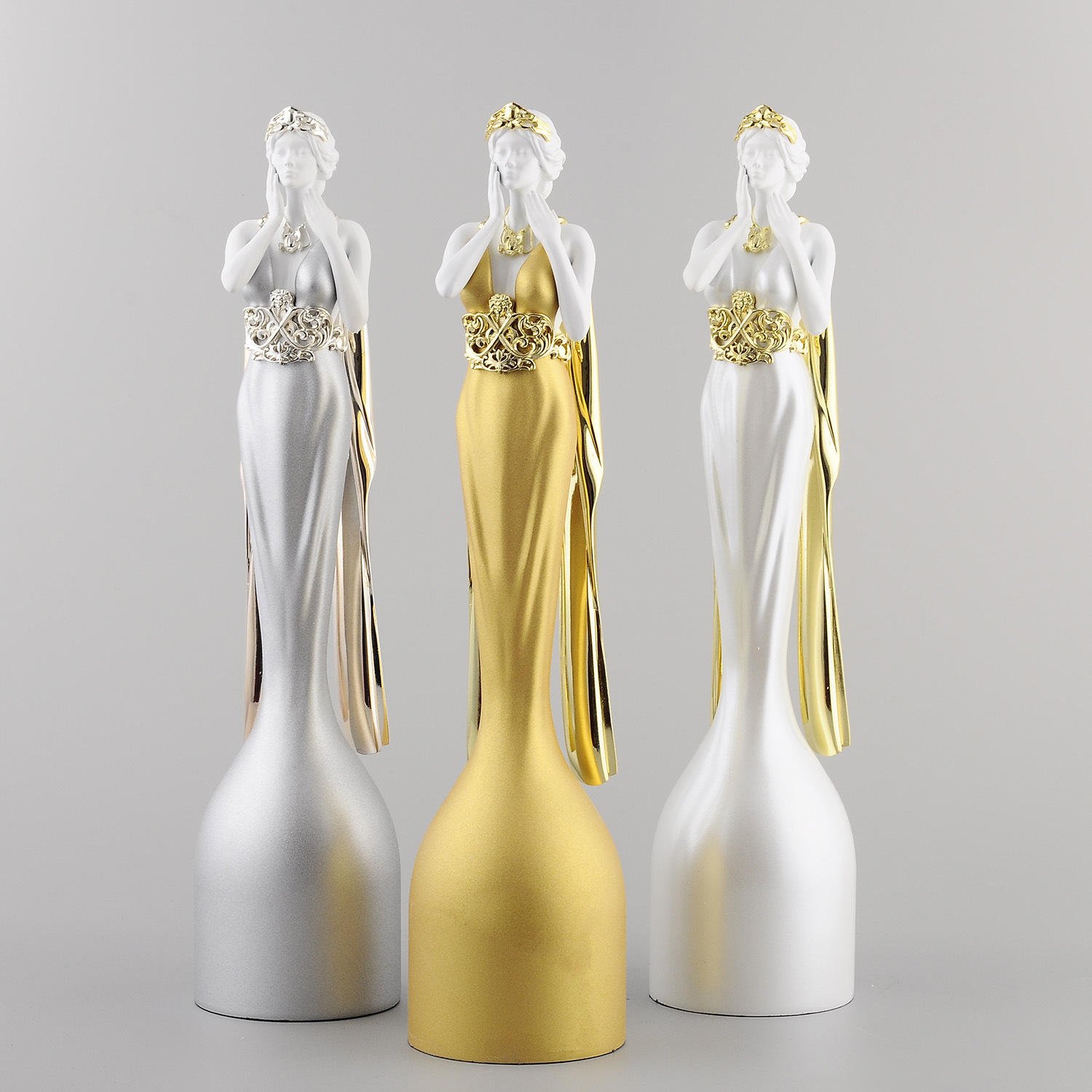 35cm Big Creative Pure Metal Abstract Muse Goddess Trophy Custom MUSE Design Award Art Sculpture