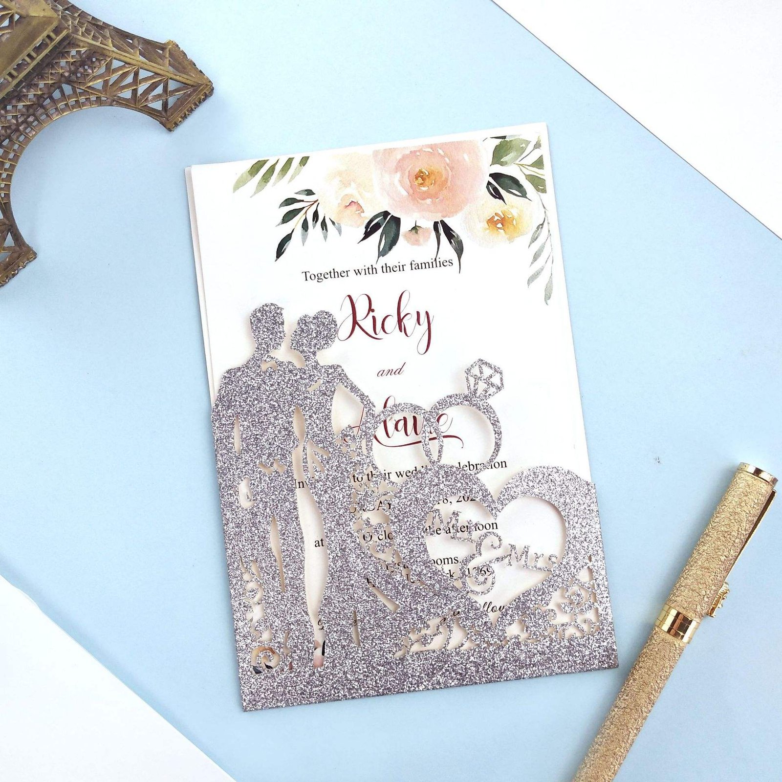 Luxury Laser Cut Wedding Invitation Good Printing Quality Luxury Paper Greeting Card Wedding Gift Card