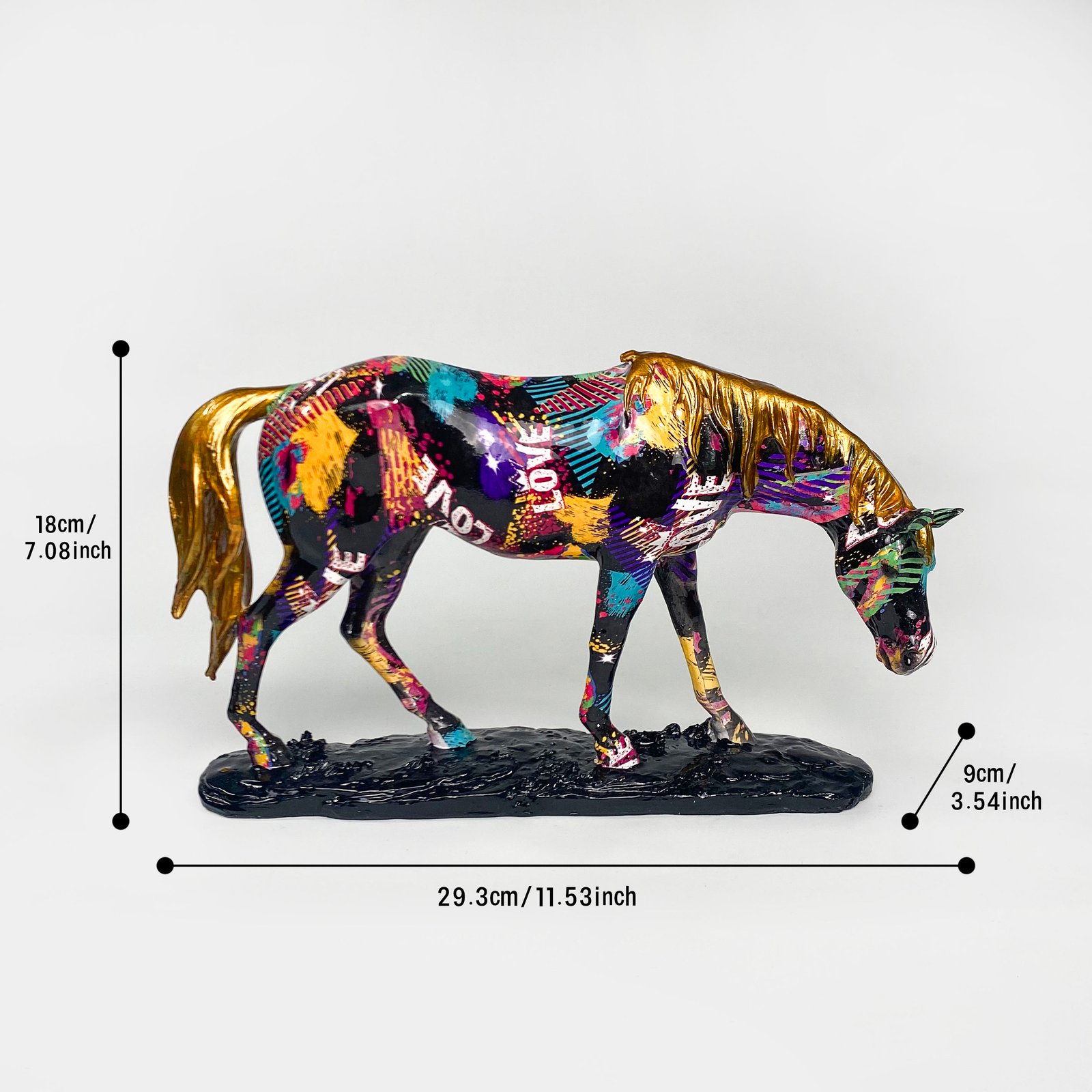 New Design Colorful Horse Figurine Polyresin Animal Sculpture Crafts for Gifts Home Decoration