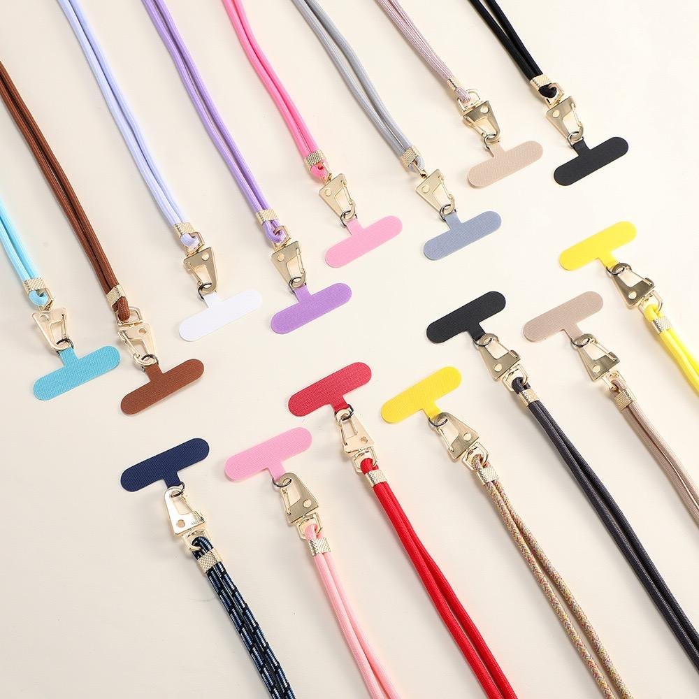 Universal Adjustable Polyester Rope Neck Wrist Lanyard Custom Patches for Mobile Phone Accessories Smartphone Case Strap Metal
