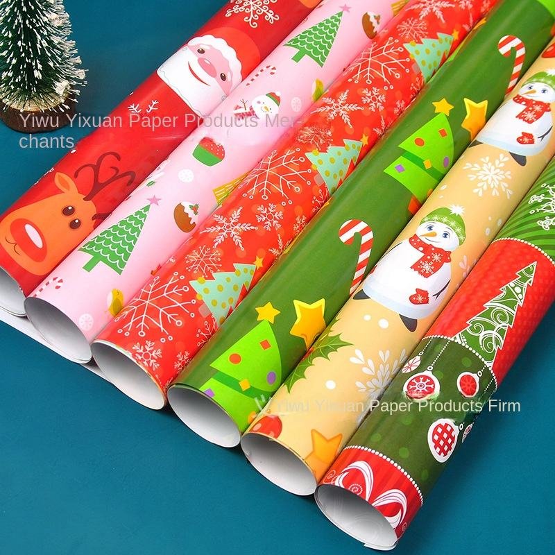 Christmas Wrapping Paper for Holiday Gifts Gravure Printing Waterproof Craft Paper Cross-Border E-Commerce Platform Supported