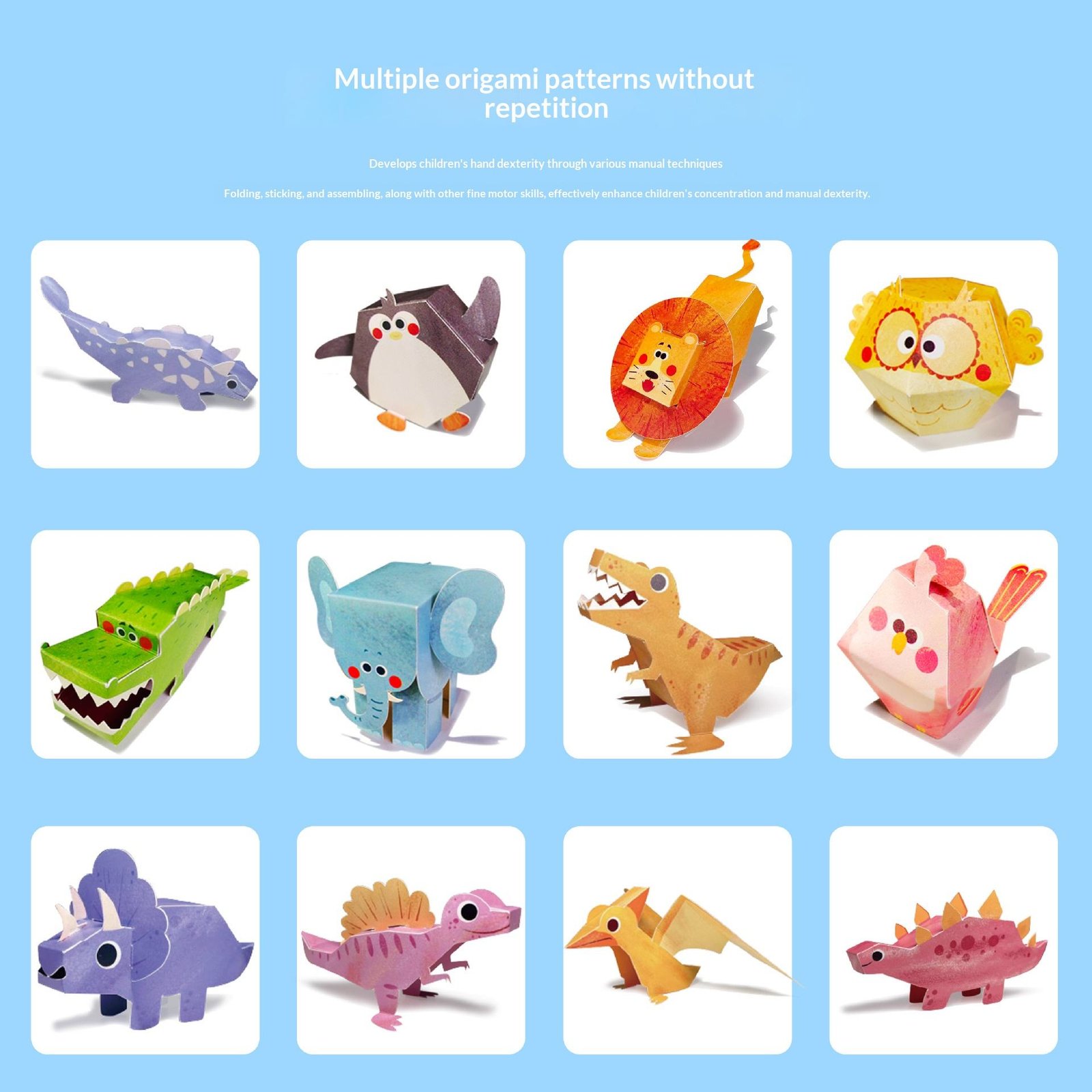 DIY 3D Origami Paper Craft Book for Toddlers Early Learning Creativity Art Project Kit