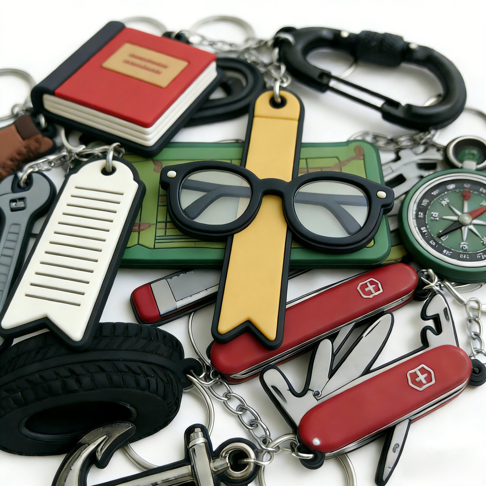 Custom Logo Flexible PVC Keychain-Non-Toxic Durable Eco-Friendly with Cartoon Design