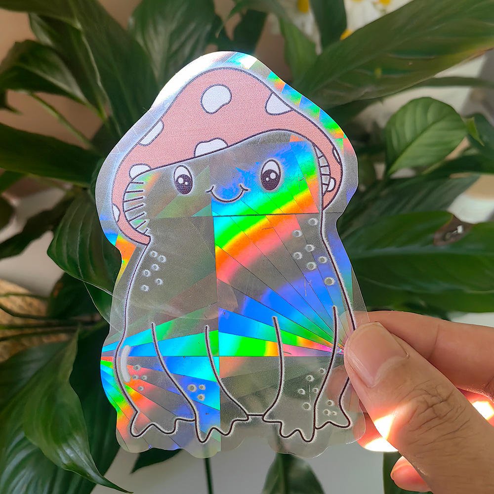 Rainbow Sun Catcher PVC Self Adhesive Circle Window Stickers UV Printing Waterproof Eco-friendly Custom Size Home Decor