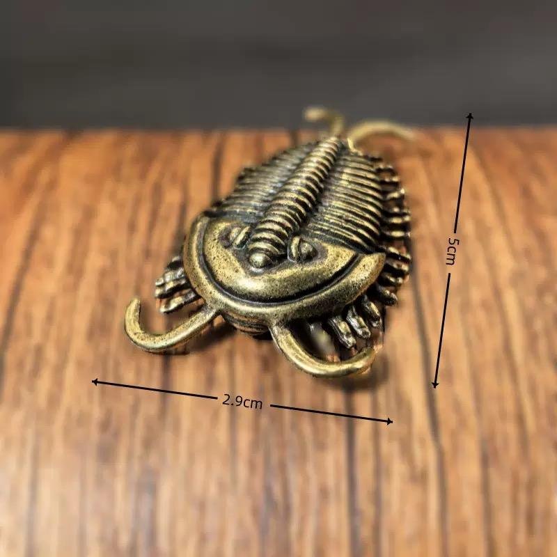 Creative Cambrian Ancient Insect Ocean Series Tea Pet and Table Pet Copper Solid Trilobite Ornament Brass Crafts Figurines