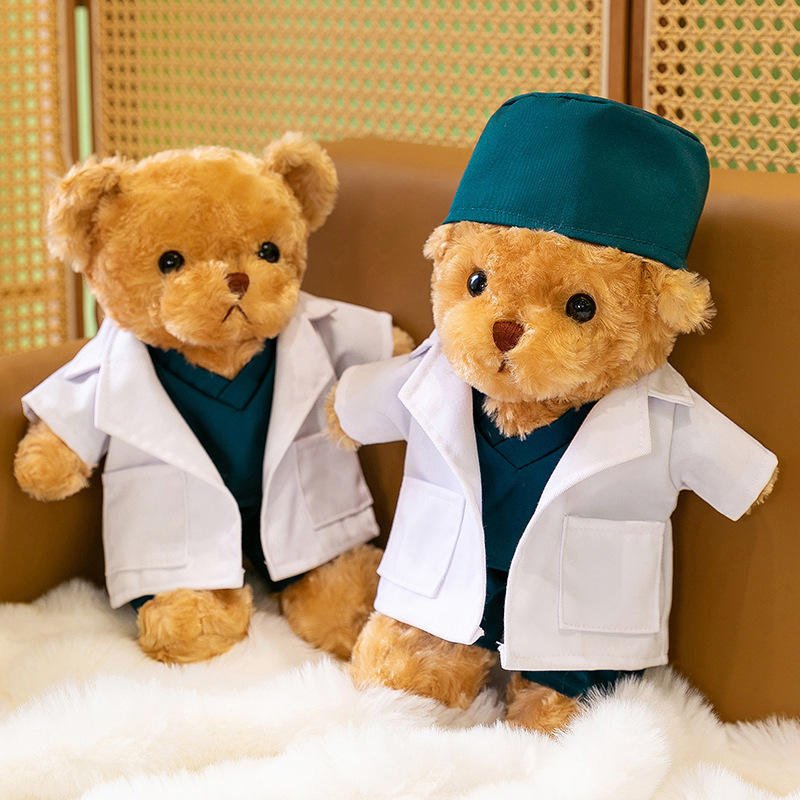 Hospital Promotional Gift Stuffed Nurses Plush Toy Doctor Teddy Bear Medical Doll