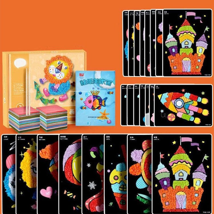 Creative Paper Crafts Kindergarten Children DIY Cartoon Felt Paper Crafts Toys Handicraft Drawing Toys