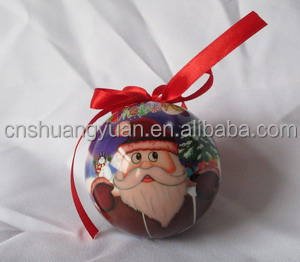 60mm Christmas Polyfoam Ball with Lively Sticker Christmas Paper Wrapped Ball Christmas Balls with Photos