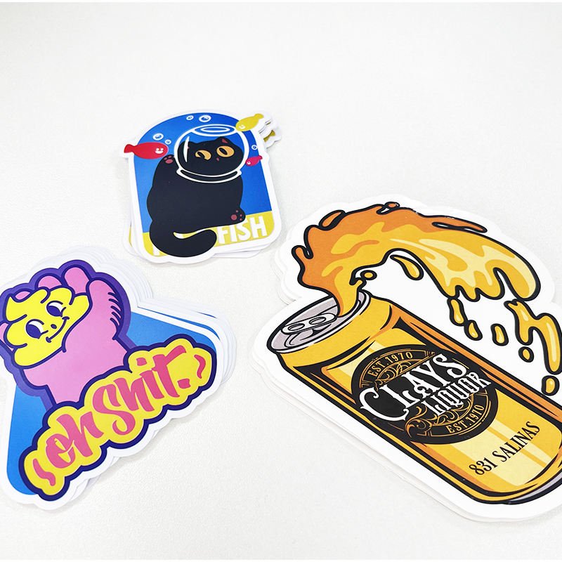 Custom Brand Logo Die Cut Durable Waterproof PVC Adhesive Stickers Custom Shapes UV Printed Cartoon Home Decoration Use