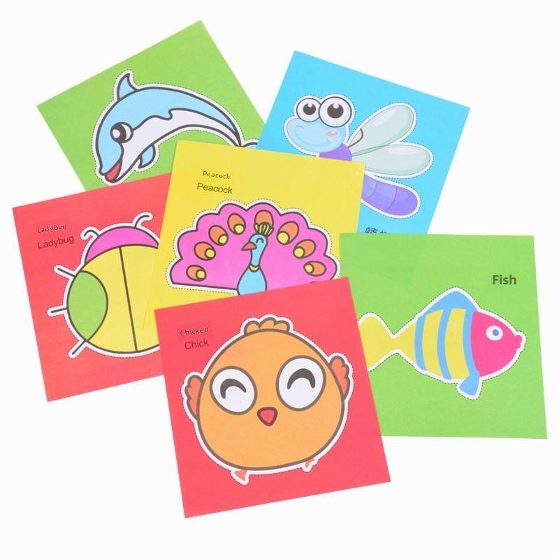 Bags 96 Sheets 48 Cartoon Animal Paper-Cut Color Printing Children's Creative Handmade DIY Kindergarten Zhejiang Nature Theme 14