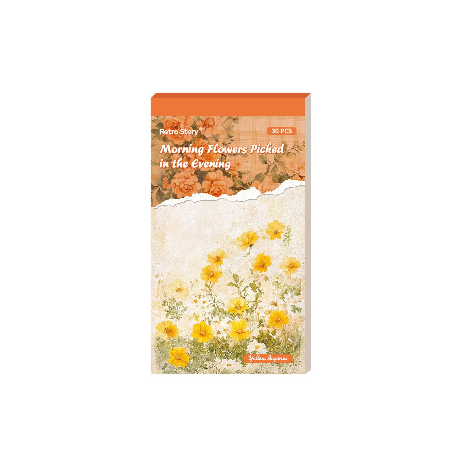 30 Sheets Per Pack of Craft Paper Morning Flowers, Evening Gatherings Series Retro Floral DIY Journal Decorations