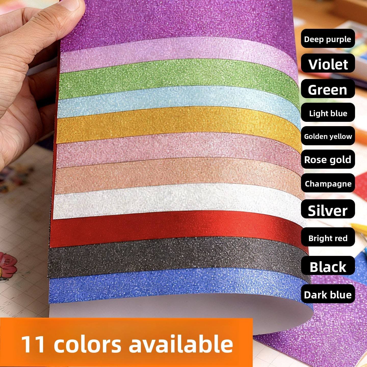 A4 250g Colorful Glitter Handmade Recyclable Cardstock Gold Powder Wedding Decorations Craft Paper