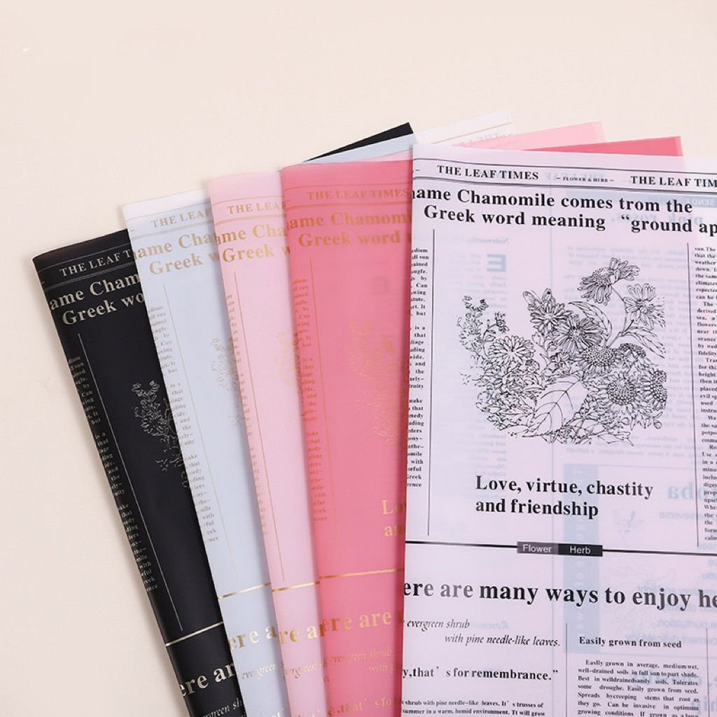 Floral Fashion Weekly Rose English Newspaper DIY Gift Packaging Florist Supplies for Bouquet Wrapping