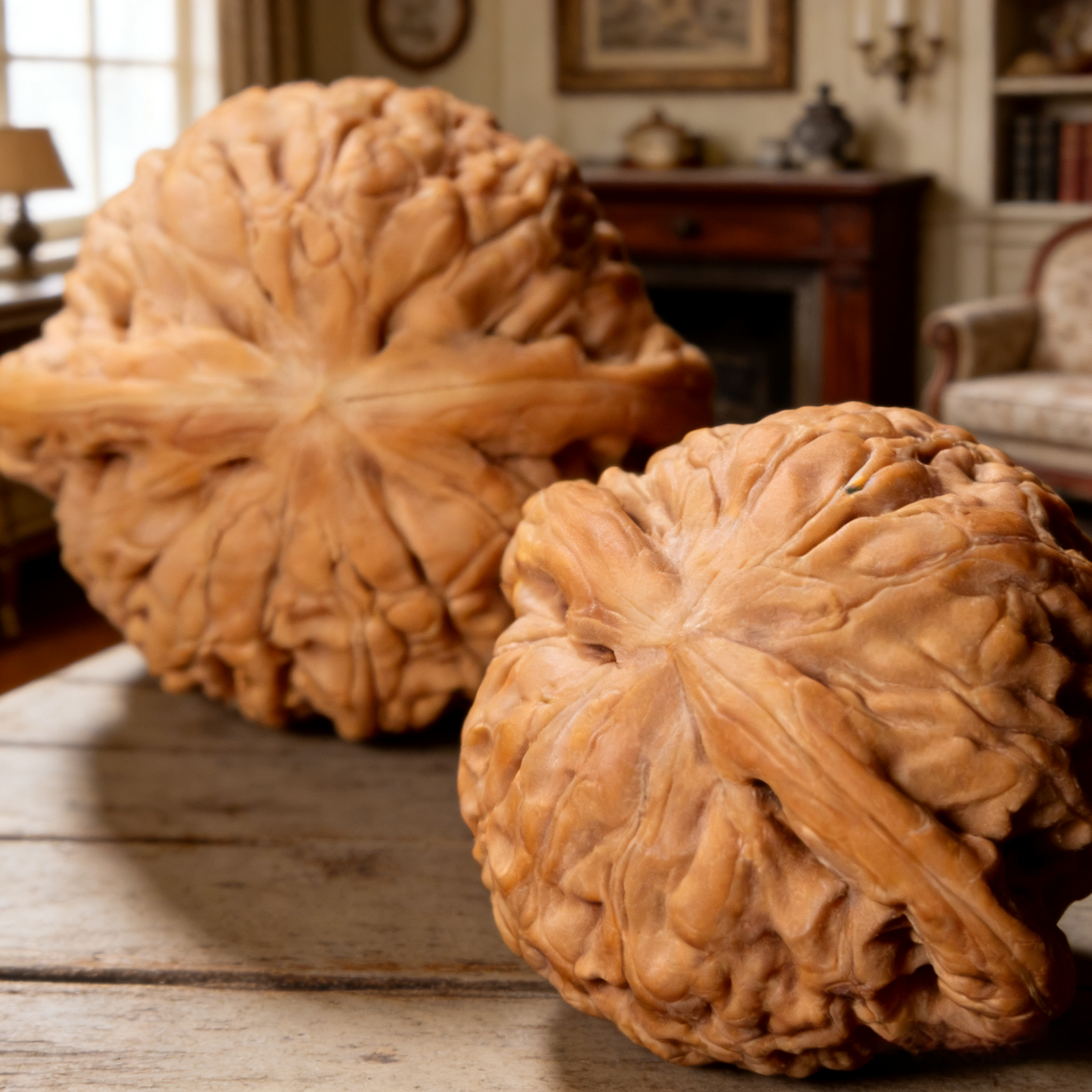 Natural Round Walnut Handheld Craft, Creative Cultural Collectible Touch Gift & Souvenir, Support Tax-Free DDP Shipping
