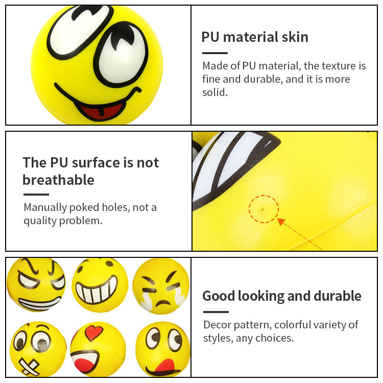 2026 New Promotional Toys Small Round Smile Face PU Foam Advertising Stress Ball in China
