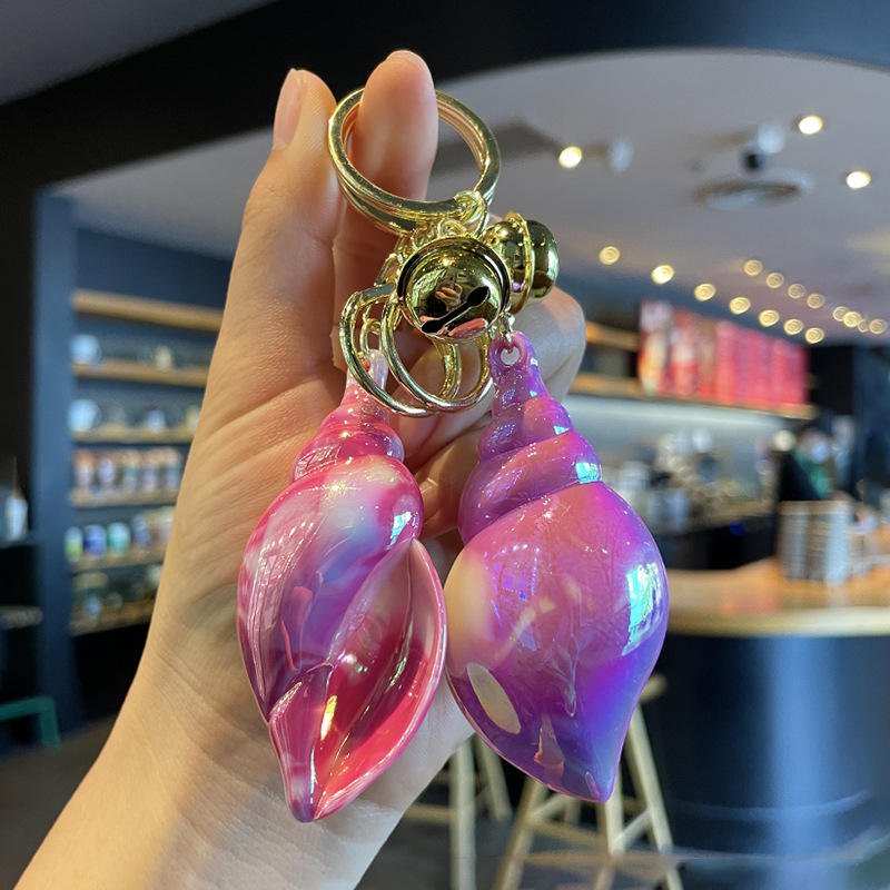 Cute & Multicolor Plastic Acrylic Conch Keychain Pendant for Women Fashion Waterproof Carabiner Lightweight Charm