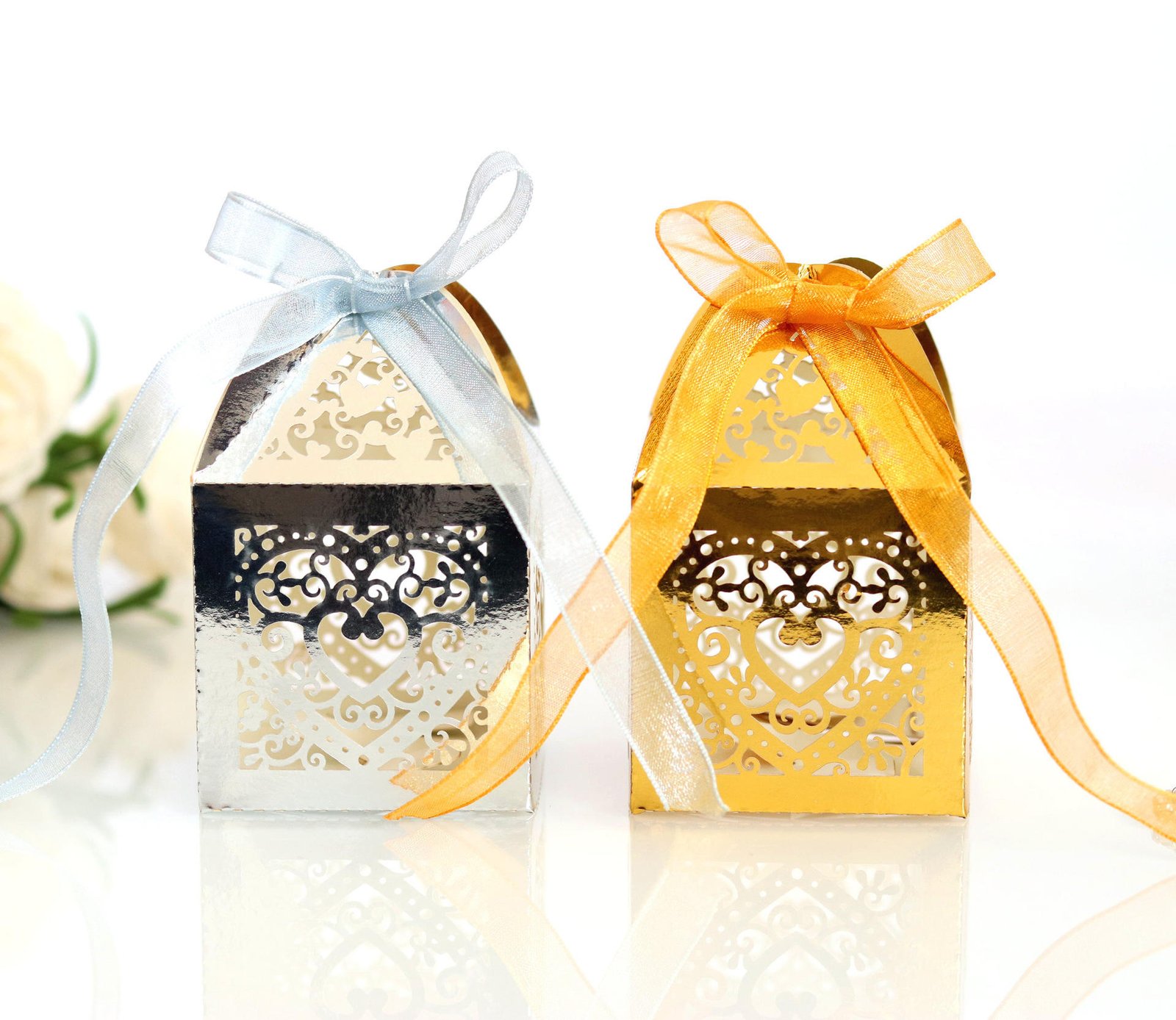 Wholesale Custom Gift Paper Laser Cutting Hollow Craft Packaging Candy Folding Box Paper, Wedding Celebration Baptism