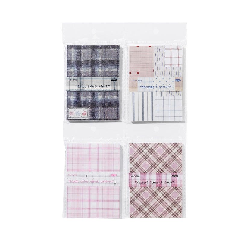 50 Sheets Per Pack Craft Paper Checkered Market Series Retro Handmade Notebook DIY Background Decor Base Paper