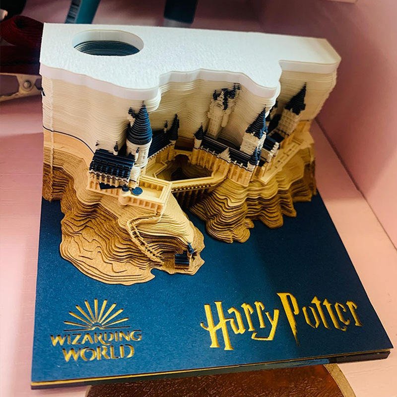 Christmas Gift Hary Potter Magic Castle Three-dimensional Building 3D Memo Pad Desktop Decoration Decoration Paper Crafts
