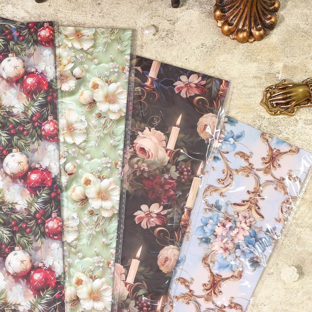 A3 Classic Aged Paper Art Craft Printing Writing Vintage Flat Christmas New Year Packaging Paper Gift Wrapping Paper