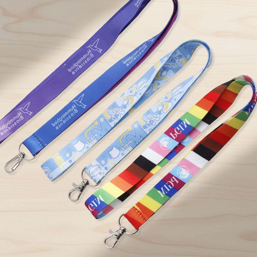 Custom Neck Strap Lanyard Sublimation Thick Polyester Webbing 2.0 2.5CM Nylon Lanyards with Logo