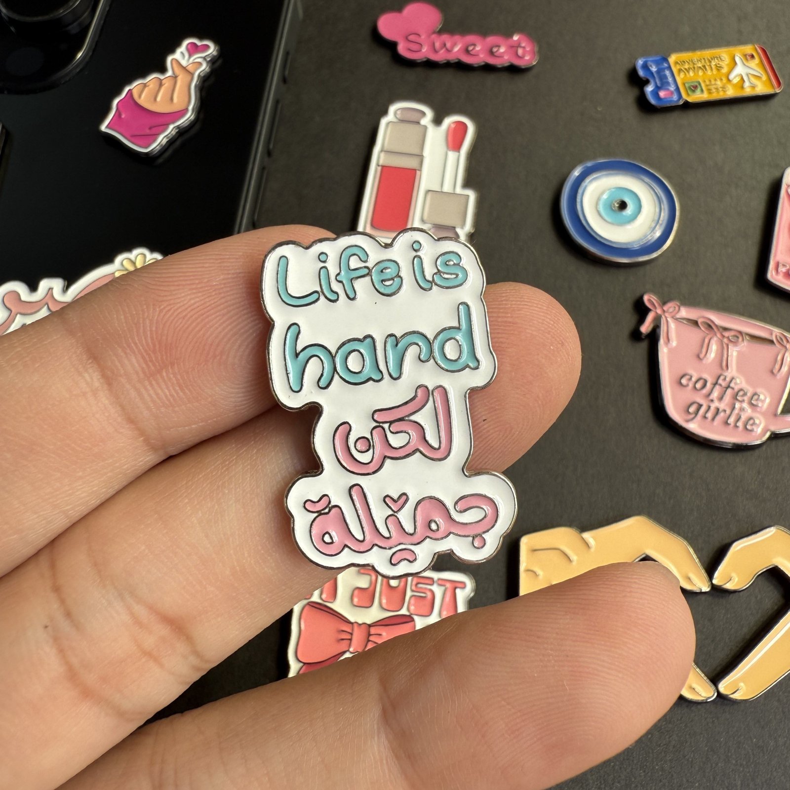 Customized Engraved Metal Enamel Soft Enamel Creative Mobile Phone Stickers with Custom Color and Fashion Design