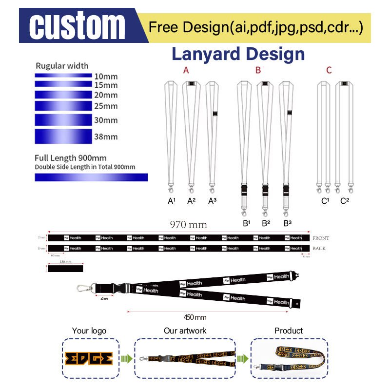 Custom Printed Healthcare Worker Lanyard Personalised Name Neck Strap Polyester Nylon Festival Party Teacher Gift for Nurses