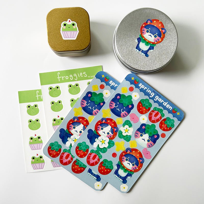 Waterproof Custom Logo Sticker Sheets Cartoon Design Decorative Kiss Cut Vinyl Sticker Sheets Self Adhesive Sticker Sheet