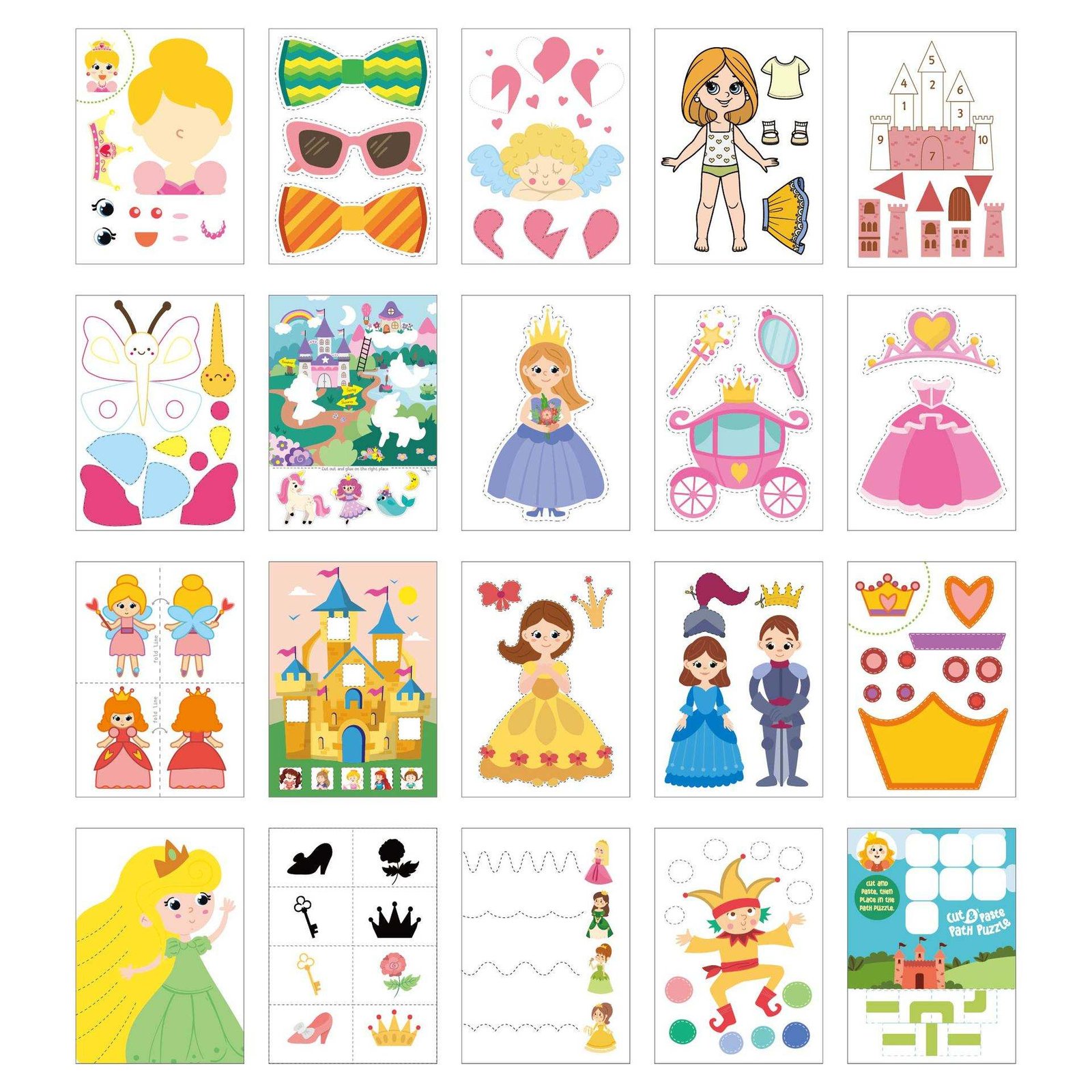 Cut Out Paper Crafts for Kids Scissor Skills Workbook Cut-and-Paste Activities Book Diy Handmade Toy Cartoon Paper-cutting Book