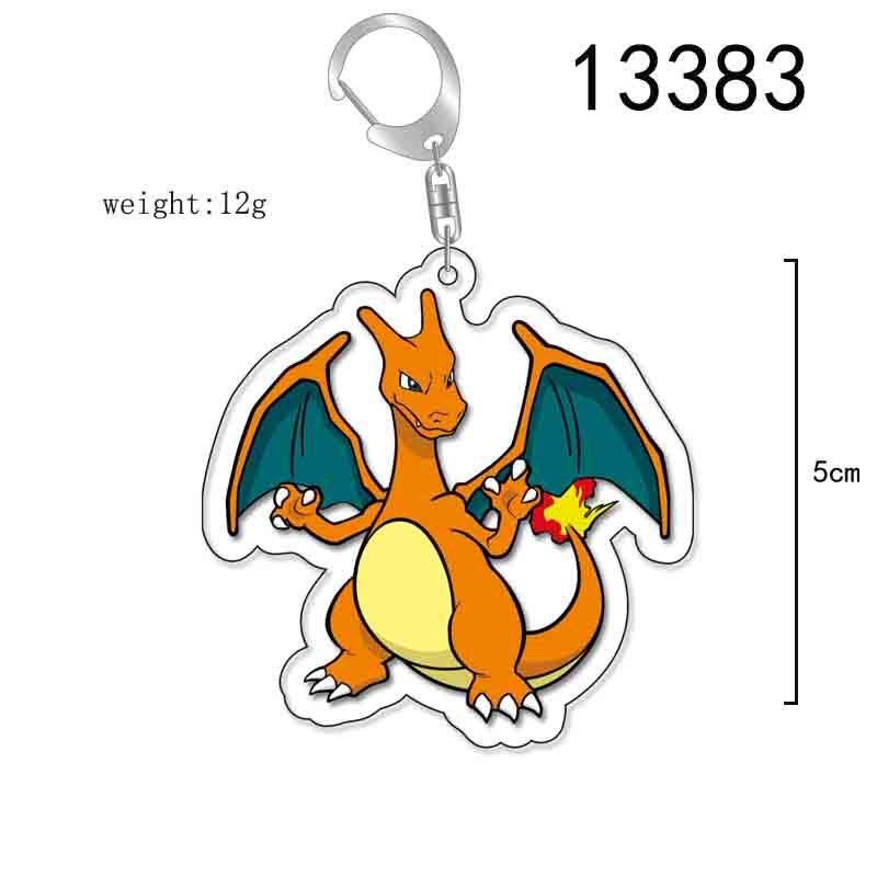 3000 Styles 5cm Size Japan Anime Cartoon Key Chains Pokemoned Pikachu Gengar Eevee Double Sided Plastic Acrylic Keychain Ring