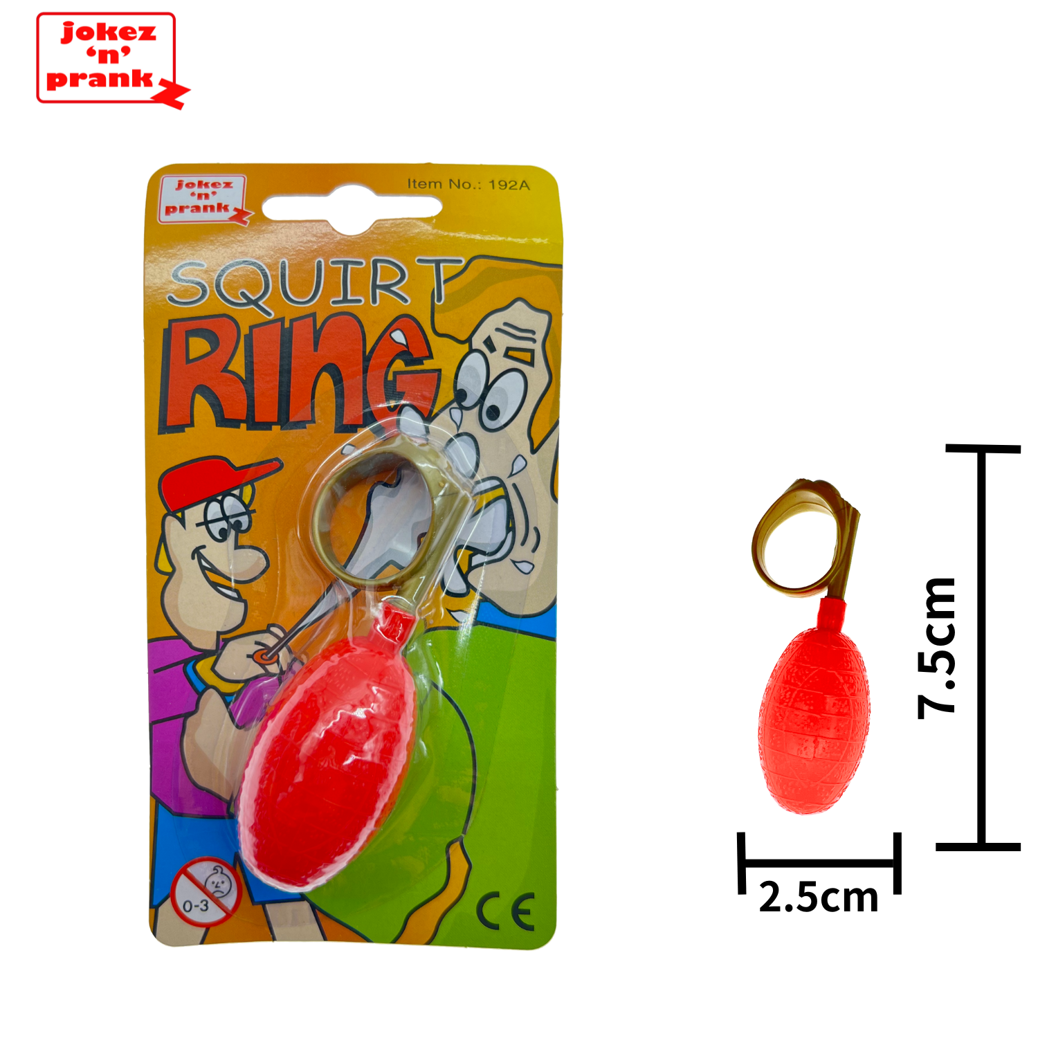 Acclaimed Classic Plastic SQUIRT RING Toy Hilarious Jokes Prankz Eco-Friendly Digital Printed Cube Pattern EN71/CE Certified