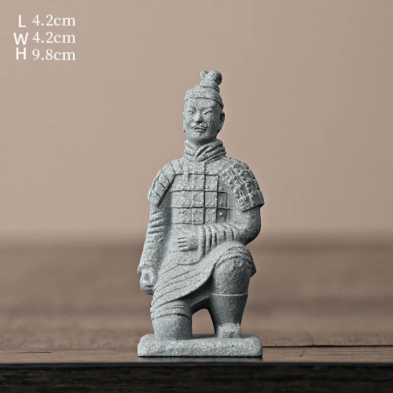 Chinese Style Shanghai Terracotta Warriors Horses Creative Artificial Stone Mini Peanut Sculpture Handicraft Birthday Ornaments