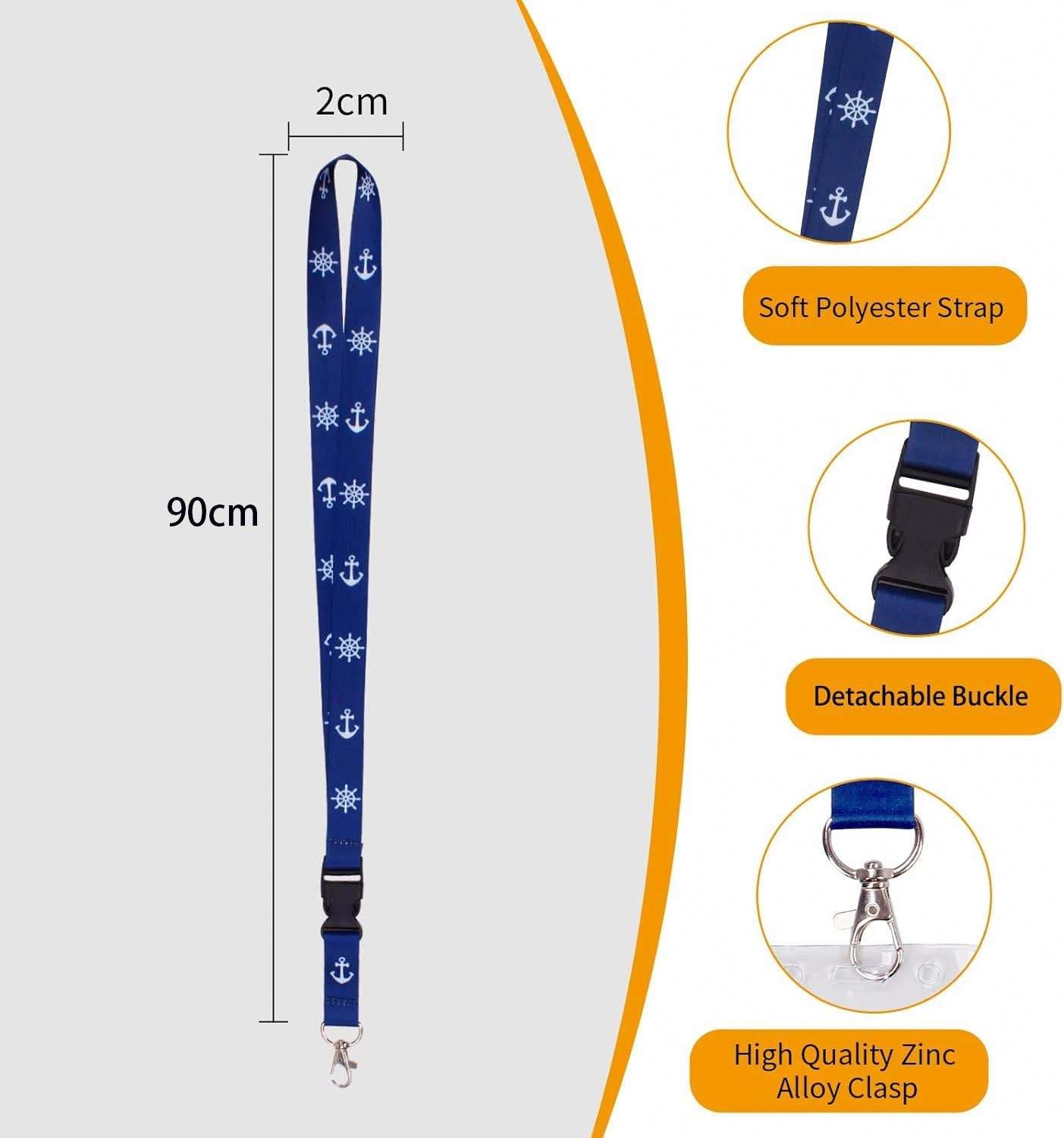 Custom Polyester Lanyard with Safety Breakaway Buckle Neck Strap for School Office Hospital